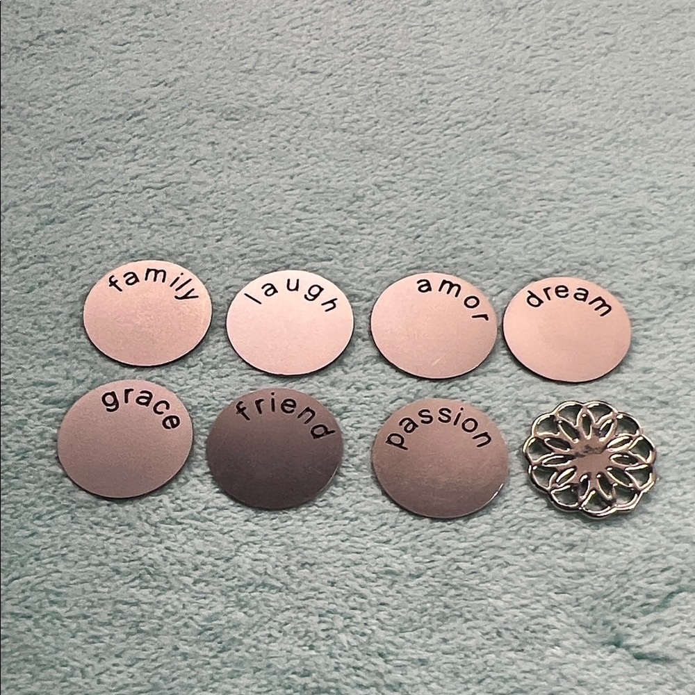 Floating Locket Charm Coin in Silver